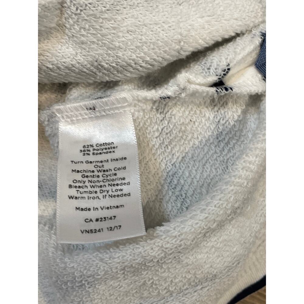 Talbots Size L Full Zip‑Up Hooded Terry Cloth Sweatshirt with Stripes Red Accent - Picture 7 of 7